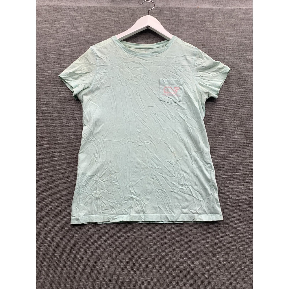 Vineyard Vines T Shirt Womens Small Mint Green Cotton Whale Logo Short Sleeve